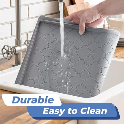 Jin&Bao Waterproof Under Sink Mat 37" x 22", Thick Silicone Mat Cabinet Protector for Kitchen and Bathroom, Shelf Liner, Home Organizer and Storage, Multipurpose Tray for Gadgets and Essentials - Image 4