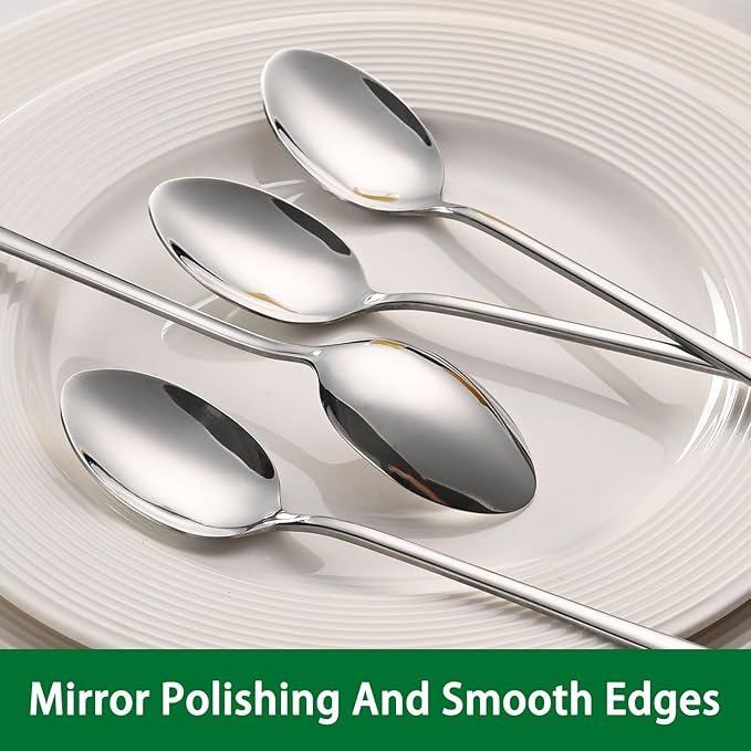 DEHOV 7.5 Inches Stainless Steel Iced Tea Spoons,Set Of 8 Long Stirring Spoons For Coffee,Cocktail,Ice Cream,Long Handle Iced Teaspoons,Latte Spoons For Mixing - Image 3