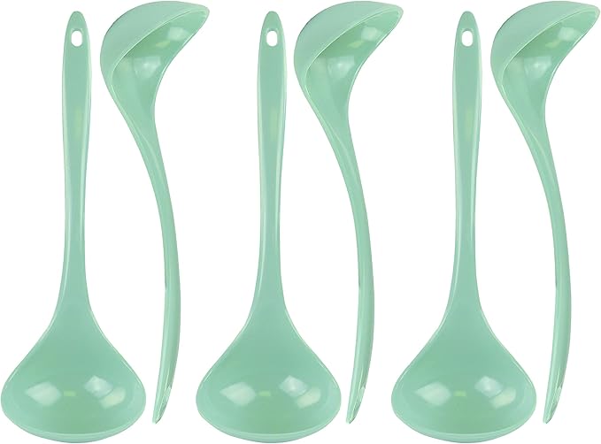 Reston Lloyd Melamine Soup Ladle Kitchen Utensil, Premium Quality Utensil with Heat Resistant Ergonomic Handle, Durable BPA-Free Plastic, 10.5 inch long, 6pc Set, Seafoam by RestonLloyd