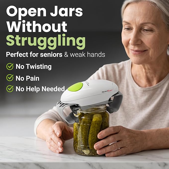 Robotwist Automatic Jar Opener, Deluxe Model with Improved Torque, Robo Twist Kitchen Gadgets for Home, Electric Handsfree Easy Jar Opener – Works on All Jar Sizes, As Seen on TV - Image 2