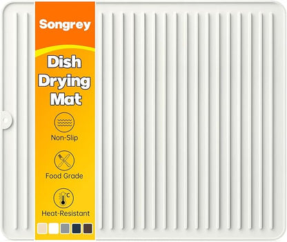 Songrey 18" x 16" Silicone Dish Drying Mat, Kitchen Counter Drying Pad for Sink Dishes or Under Rack, Multi-Use as Heat Resistant Trivet, Coffee Bar Mat by Unknown