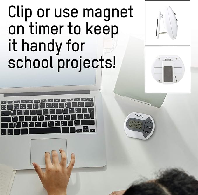 Taylor Digital Timer Counts Up and Down for School, Learning, Projects, and Kitchen Tasks - Image 2