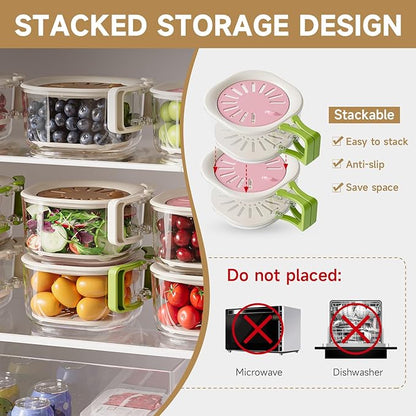 Fruit Vegetable Washing Bowl with Strainer, Multifunctional Produce Washer, Berry Container, Lettuce Keeper for Fridge Refrigerator Organization, Portable Strainers and Colander for Kitchen - Image 5