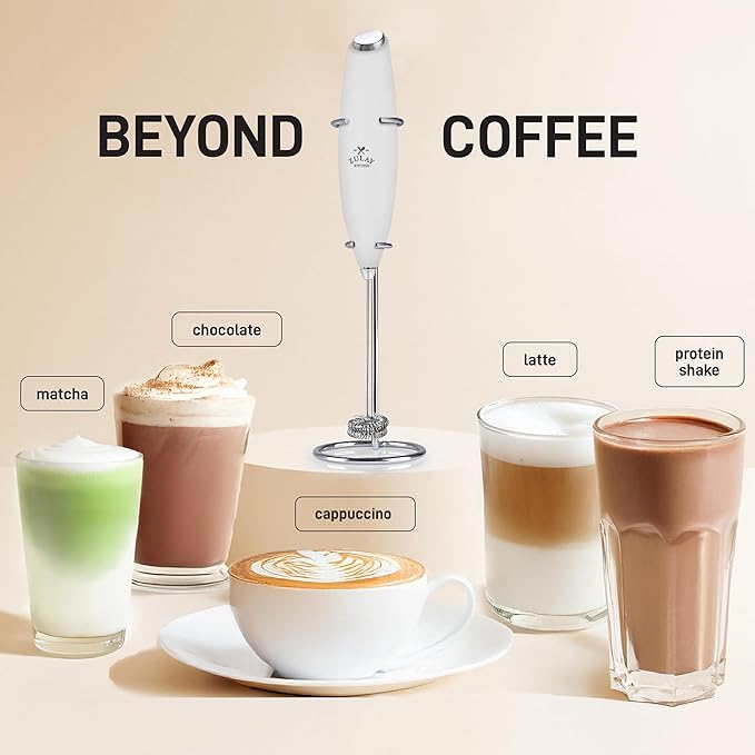 Zulay Kitchen Whisk Milk Frother with 4 Duracell Batteries - Powerful Handheld Foam Maker for Coffee, Lattes, Matcha, Hot Chocolate & Cappuccinos - Whip Creamy Froth in Seconds - Image 3