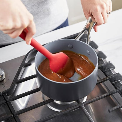 GreenPan Silicone Mixing Spatula, Scraping Baking Cooking Kitchen Utensil, Flexible Rubber Nonstick Cookware, Rigid Steel Core, Heat-Resistant, Anti-Slip Handle, BPA-Free, Dishwasher Safe, Red - Image 3
