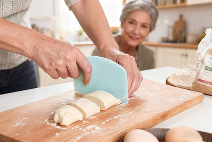 5-Pack Dough Scraper Bowl Food-safe Plastic Dough Cutter Flexible Bench Multipurpose Food Scrappers for Bread Dough Cake Fondant Icing - Image 9