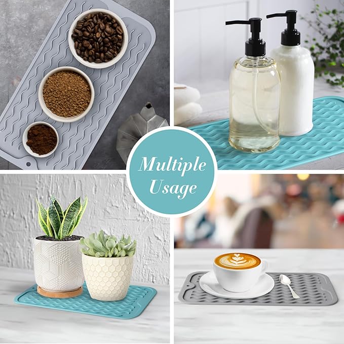 Silicone Dish Drying Mat, Multipurpose Heat Resistant 600 ℉ 7-Inch Food Grade & BPA Free. Non-Slip Trivet mats for Cup, Hot Pot, Hot Dishes - Image 4