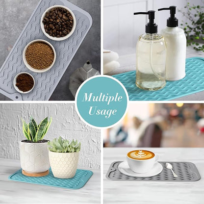 Silicone Dish Drying Mat, Multipurpose Heat Resistant 600 ℉ 7-Inch Food Grade & BPA Free. Non-Slip Trivet mats for Cup, Hot Pot, Hot Dishes - Image 4