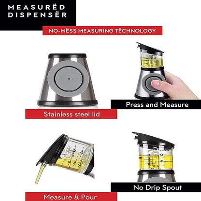 DWËLLZA KITCHEN Olive Oil Dispenser Bottle For Kitchen Set 6 oz Sprayer For Cooking and Glass 17 Oz. Cooking Pour Dispenser With Measurements for Cooking, Airfryer, Salad & BBQ - Image 4