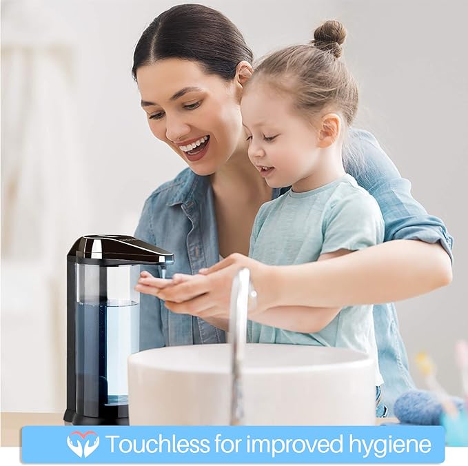 Secura 17oz Automatic Liquid Soap Dispenser, Touchless Battery Operated Hand Soap Dispenser with Adjustable Soap Dispensing Volume Control Dial, Personal Care Dispenser (Dark Gunmetal) - Image 3
