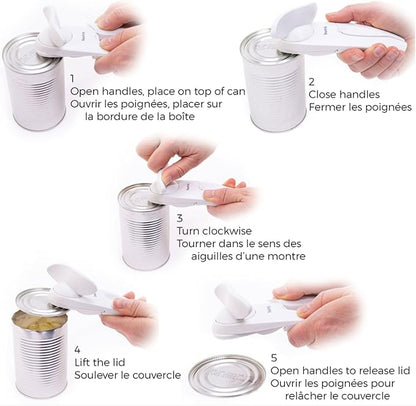 Starfrit Little Beaver Can Opener - Safe - Holds and Leaves No Sharp Edges on Lid - Comfort Grip - 3 year warranty - White - Image 2