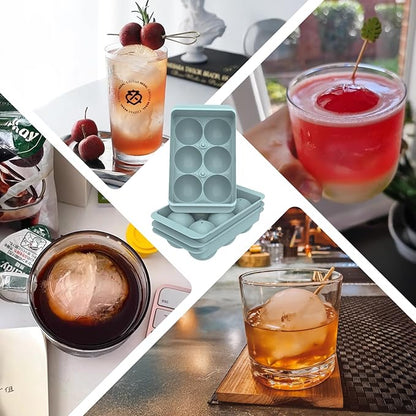 Large Ice Ball Maker Mold, 1.9" Round Ice Cube Mold for Whiskey Bourbon Cocktail, 6 Balls, Sphere Ice Mold, Big Ice Cube Tray with Container and Tongs, Easy to Fill & Release - Image 8