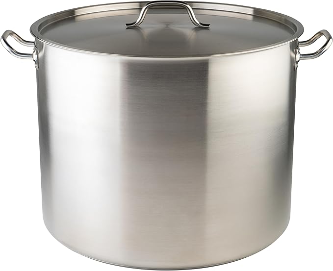 Winware Stainless Steel 80 Quart Stock Pot with Cover, Silver by Winco