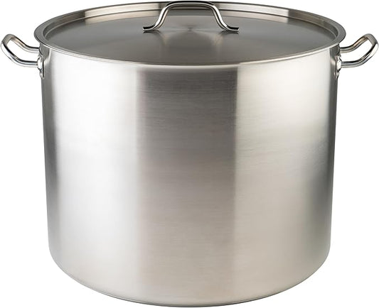 Winware Stainless Steel 80 Quart Stock Pot with Cover, Silver by Winco