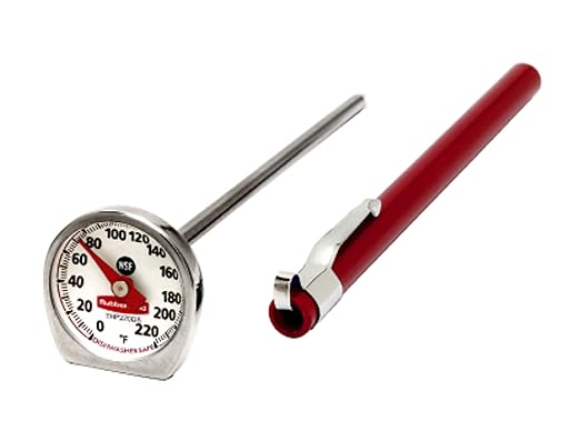 Rubbermaid Commercial Products Food/Meat Instant Read Thermometer, Pocket Size, Dishwasher Safe, Red, For Meat/Food Cooking and Grilling/Oven by RubbermaidCommercialProducts