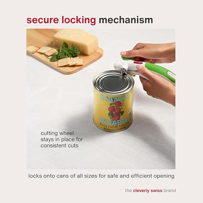 Zyliss Lock N' Lift Manual Can Opener with Lid Lifter Magnet - Heavy-Duty & Handheld Can Opener - Kitchen Gadget for Can Opener Safety - Manual Can Opener for Smooth Edge - Green - Image 3