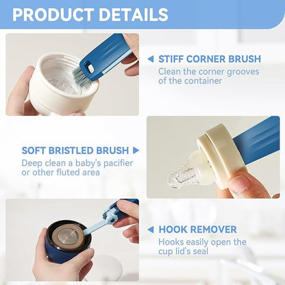 3 in 1 Cup Lid Gap Cleaning Brush Set, Multifunctional Bottle Cleaning Brush, Cup Lid Gap Cleaner, Home Kitchen Crevice Cleaning Brush Tools (Black+Blue+Green) - Image 5