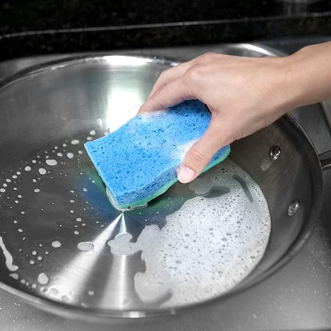 O-Cedar Scrunge Non-Scratch Scrub Sponge Multi-Use,All-Purpose,Odor-Resistant,Scrubbing Sponge Safely Cleans All Hard Surfaces in Kitchen and Bathroom,6 Count (Pack of 2) - Image 13