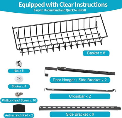 ElegantArray 8-Tier Pantry Door Oragnizer, Over The Door Pantry Organizer Rack and Storage, Hanging Spice Rack Shelves Door, Home Office Laundry Room Bathroom & Kitchen Organization Essentials Metal - Image 8