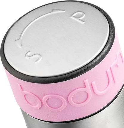 Bodum Twin Dual Salt and Pepper Grinder, Stainless Steel w/Silicone Sleeve, Bubblegum