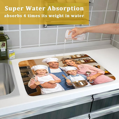 Custom Personalized Dish Drying Mat for Kitchen Counter Customized Dying Pad with Picture Text Home Decor Large - Image 7