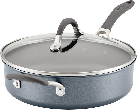 Circulon A1 Series with ScratchDefense Nonstick Induction Cookware, Large Saute Pan with Lid, Nonstick Pan, 5-Quart, Graphite by Circulon