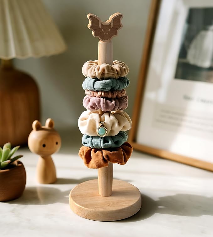 KitchLife Cute Wooden Paper Towel Holder Countertop - Solid Freestanding Paper Towel Dispenser Stand Organizer with Anti-Skid Base (Bat) - Image 9