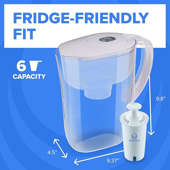 Brita Small 6 Cup Water Filter Pitcher, 1 BritaPlus Filter, Metro, Clear (Package May Vary) - Image 7
