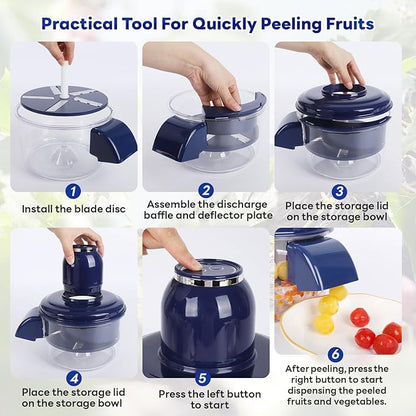 Automatic Grape Peeler Machine, Electric Garlic & Cherry Tomato Peeler Skin Remover Tool for Small Fruits, Effortless Peeling for Home Kitchen (Blue-1PC) - Image 7