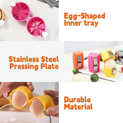 3Pcs Egg Shell Opener, 2026 New Egg Cracker Tool for Raw Eggs, Hard Boiled Egg Peeler Egg Cube Egg Separator Handheld, Stainless Steel Eggshell Breaker Egg Shell Cutter Kitchen Gadgets