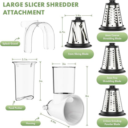 Cheese Grater Attachment for KitchenAid, Large Cheese Grater with 3-inch Feed Chute and Splash-Proof Barrier, Cheese Shredder, For Kitchen Aid Accessories and Attachments, Dishwasher Safe By Cofun - Image 2