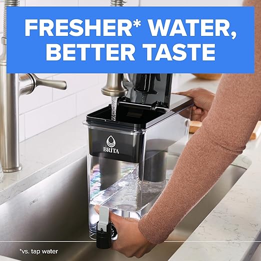 Brita 27 Cup Water Filter Dispenser with Elite Filter, NSF Certified to Remove 99% of Lead, Reduces 30 Contaminants Including Microplastics, Mercury & Chlorine, SmartLight Indicator, BPA-Free, Black - Image 3