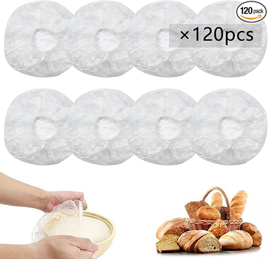 120pcs Shower Caps for Sourdough Bread, Reusable Bowl Covers for Proofing, Plastic Bread Covers With Elastic by QUPIVA