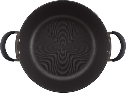 Circulon Symmetry Hard-Anodized Nonstick Induction Casserole Pan with Lid, 5.5-Quart, Black