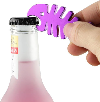 SWATOM Fish Bone 6PCS Bottle Opener Keychain Beer Openers Tool Key Chain Ring Accessories