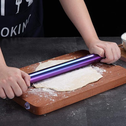 Berglander Rainbow Rolling Pin, 16.7 Inches Stainless Steel Colorful Matte Finish With Rainbow Titanium Plating Rolling Pin For Baking Pizza Dough, Pie, Cookie, Gift Ideas For Bakers. - Image 7