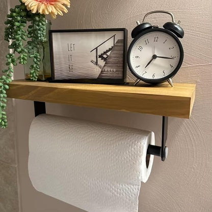 Aheucndg Under Cabinet Paper Towel Holder, Self Adhesive Wall Mount Paper Towel Holder for Kitchen or Bathroom Paper Towel Rack (Black)