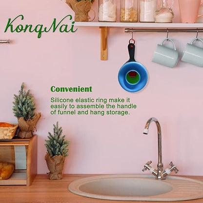 KongNai Canning Funnel for Wide and Regular Jars，Wide Mouth Funnels Sets of 3, Large for Mason Jar, Food Grade Collapsible Silicone Kitchen Accessories for Transfer Jam, Juice, Spices and Oil - Image 5