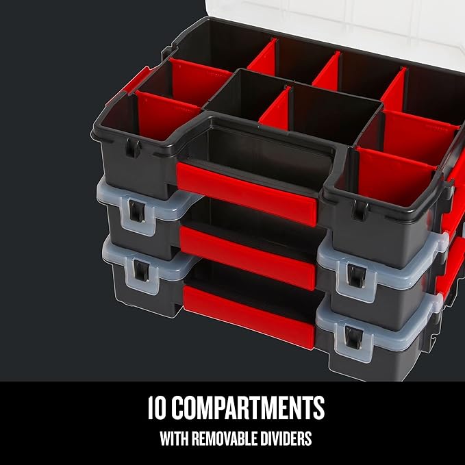 CRAFTSMAN Storage Organizer, Small Parts Organizer, 3-Packs with 10-Compartments, Lid Includes Secure Latch (CMST60964M) - Image 5