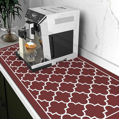 WISELIFE Dish Drying Mat Super Absorbent Drying Mat Large Dish Drying Mats for Kitchen Counter Easy Clean Dish Mat Kitchen Drying Mat18"x 32" Stylish Red - Image 2