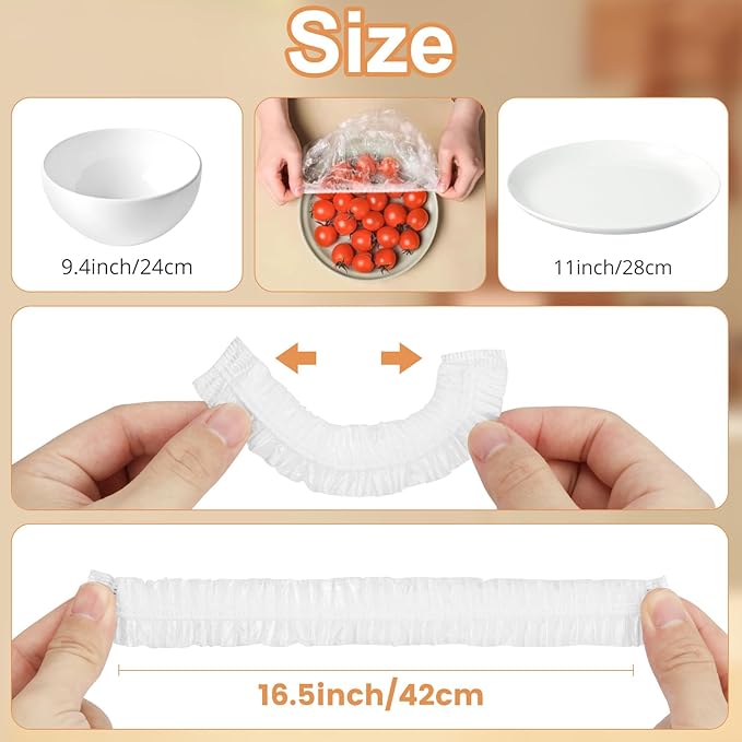 Homelove 100pcs Bowl Covers Bread Proofing - Plastic Wrap for Food Sourdough Bread Baking Rising Elastic Reusable Plate Covers Outdoor Food Fresh Keeping Bags Shower Cap Hair Deep Conditioning - Image 5