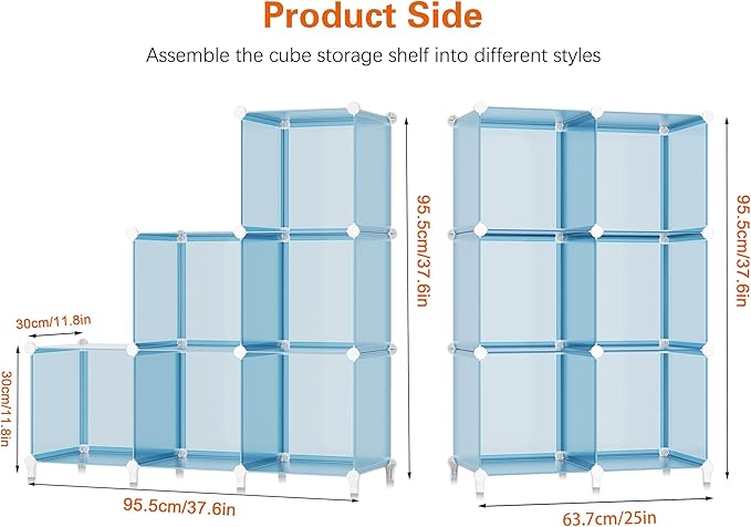 Portable Closet 6 Cube Closet Organizer and Storage Shelf Bookcase with Metal Hammer, Organizer Cabinet for Kids, Bedroom, Bathroom - Image 3