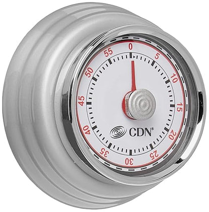 CDN Compact 60 Min Mechanical Timer-Silver, Silver