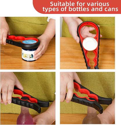 Bottle Opener for Arthritic Hand,Jar Opener for Old People, Children, Women, Those with Weak Hands,Multifunctional Kitchen Gadgets (B-red) - Image 6