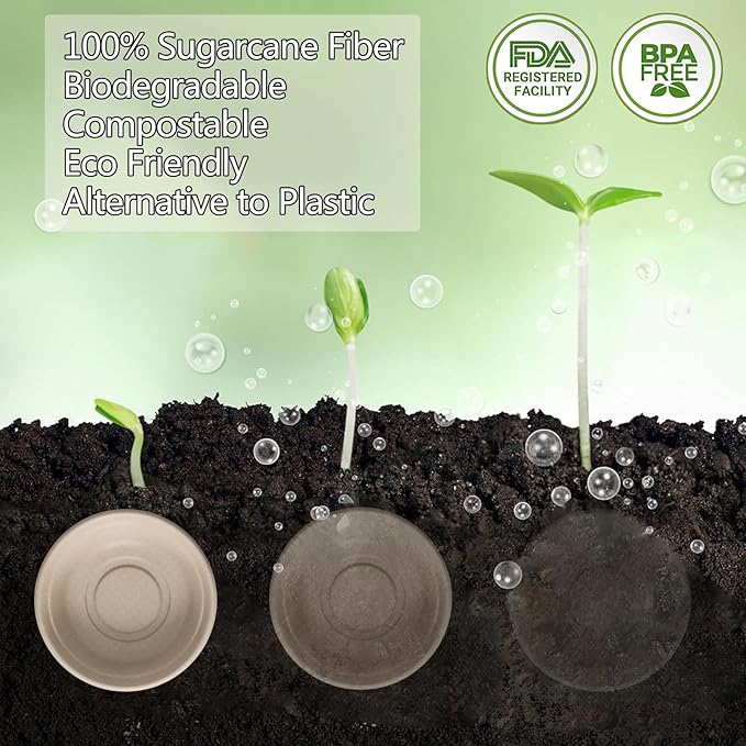 Homestockplus 16 Oz Disposable Bowls Heavy Duty Small Paper Bowls made of 100% Compostable Heavy-duty Quality Natural Bagasse Biodegradable Bowls for Ice Cream, Dessert And Chili ect.[50 Pack] - Image 3
