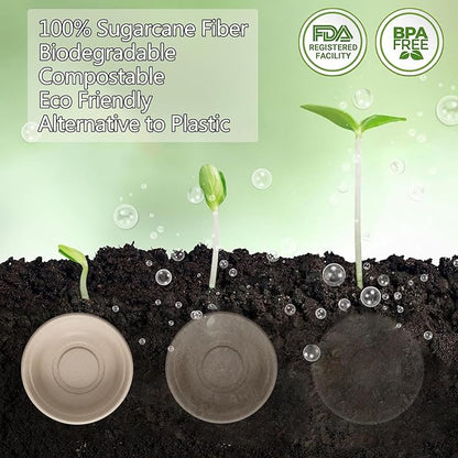 Homestockplus 16 Oz Disposable Bowls Heavy Duty Small Paper Bowls made of 100% Compostable Heavy-duty Quality Natural Bagasse Biodegradable Bowls for Ice Cream, Dessert And Chili ect.[50 Pack] - Image 3