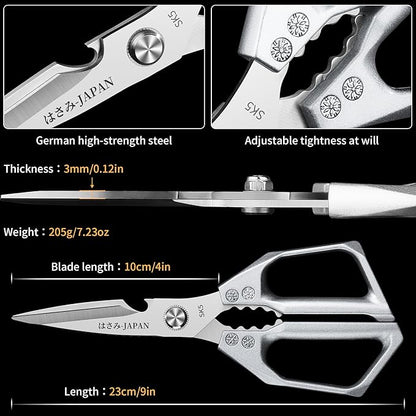 Kitchen Scissors for Food Japanese - Poultry Shears, Japanese All Purpose Heavy Duty for Chicken Wing/Bone, Meat, Quail, Fish, Turkey, Vegetables, Stainless Steel Cooking Aid Scissors, Dishwasher Safe - Image 4