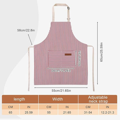 2 Pack Stripes Kids Apron, Kids Cooking Aprons with 2 Pockets, Cute Aprons for Cooking for Boys and Girls