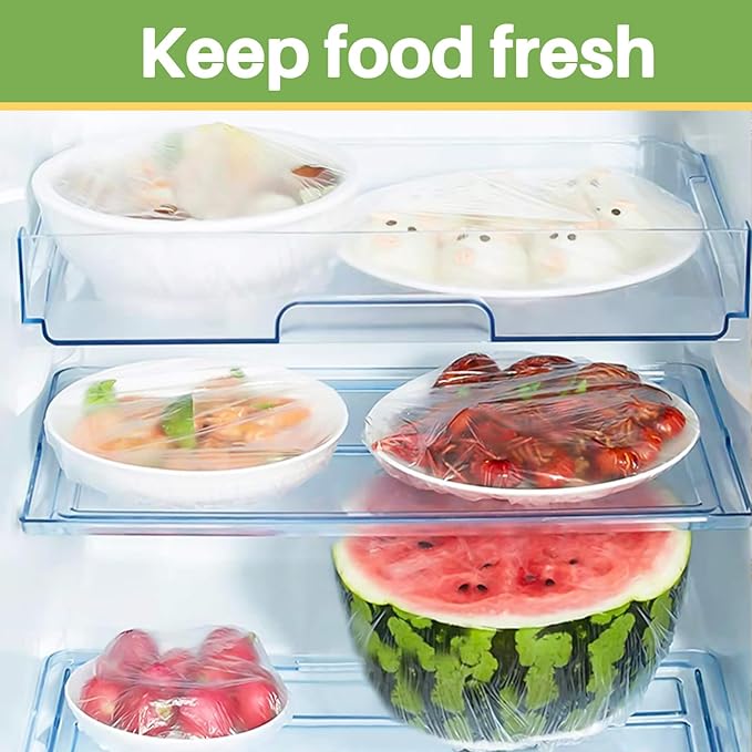 MAQIHAN 100 Bowl Covers Bread Proofing - Extra Large Plastic Wrap for Food Sourdough Bread Baking Rising Elastic Reusable Plate Covers Outdoor Food Fresh Keeping Bags Shower Cap Hair Deep Conditioning - Image 7