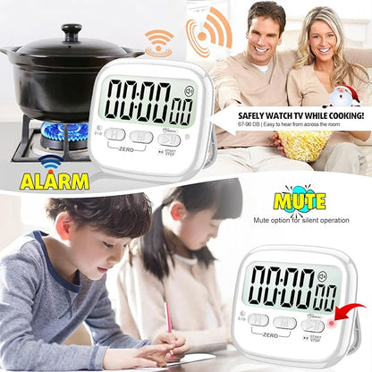 AyayaBoss 2-Pack Magnetic Kitchen Timers for Cooking, Digital Stop Watch Countdown Timer for Kids, Teachers, Classroom, Office, Exercise - Battery Included - Image 8